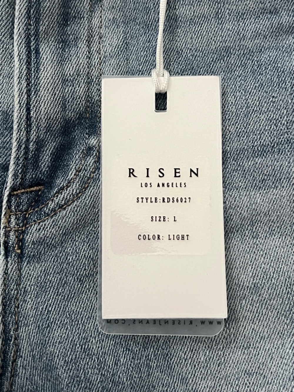 Risen Light Blue Distressed Bermuda Jeans Shorts for Women - Picture 9 of 11